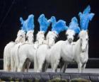 Τα άλογα που ενεργούν σε ένα τσίρκο